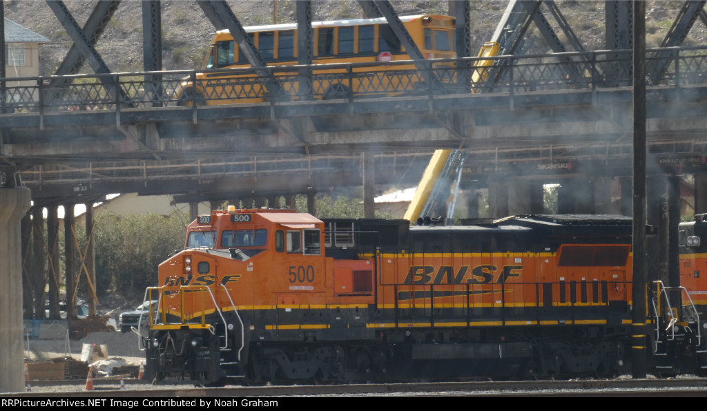 School bus and a Dash 8